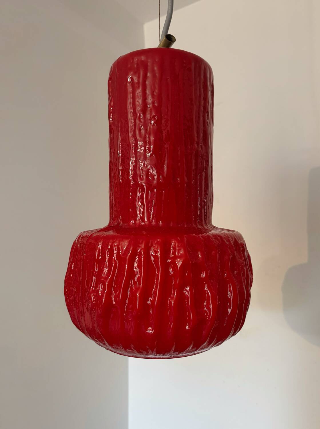 Brutalist glass paste chandelier from the 70s