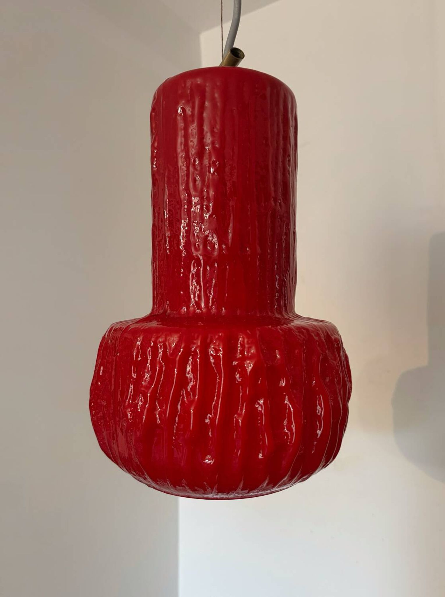 Brutalist glass paste chandelier from the 70s