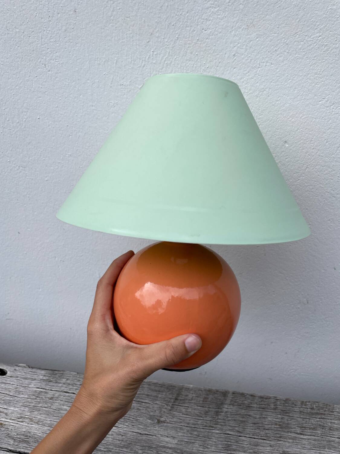 Two-tone ceramic bedside lamp 1980