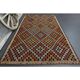 Vintage Turkish Oushak Handmade Wool Cotton Brown Area Rug 180x291