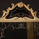 Italian lacquered mirror with floral decorations from 20th century