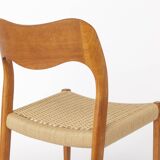 Set of 6 Niels Otto Møller Model 71 Dining Chairs, 1960s, Danish Vintage