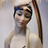 Lamp art deco biscuit and brass