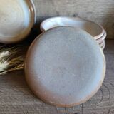 8 small dessert plates in raw and refined stoneware, vintage.