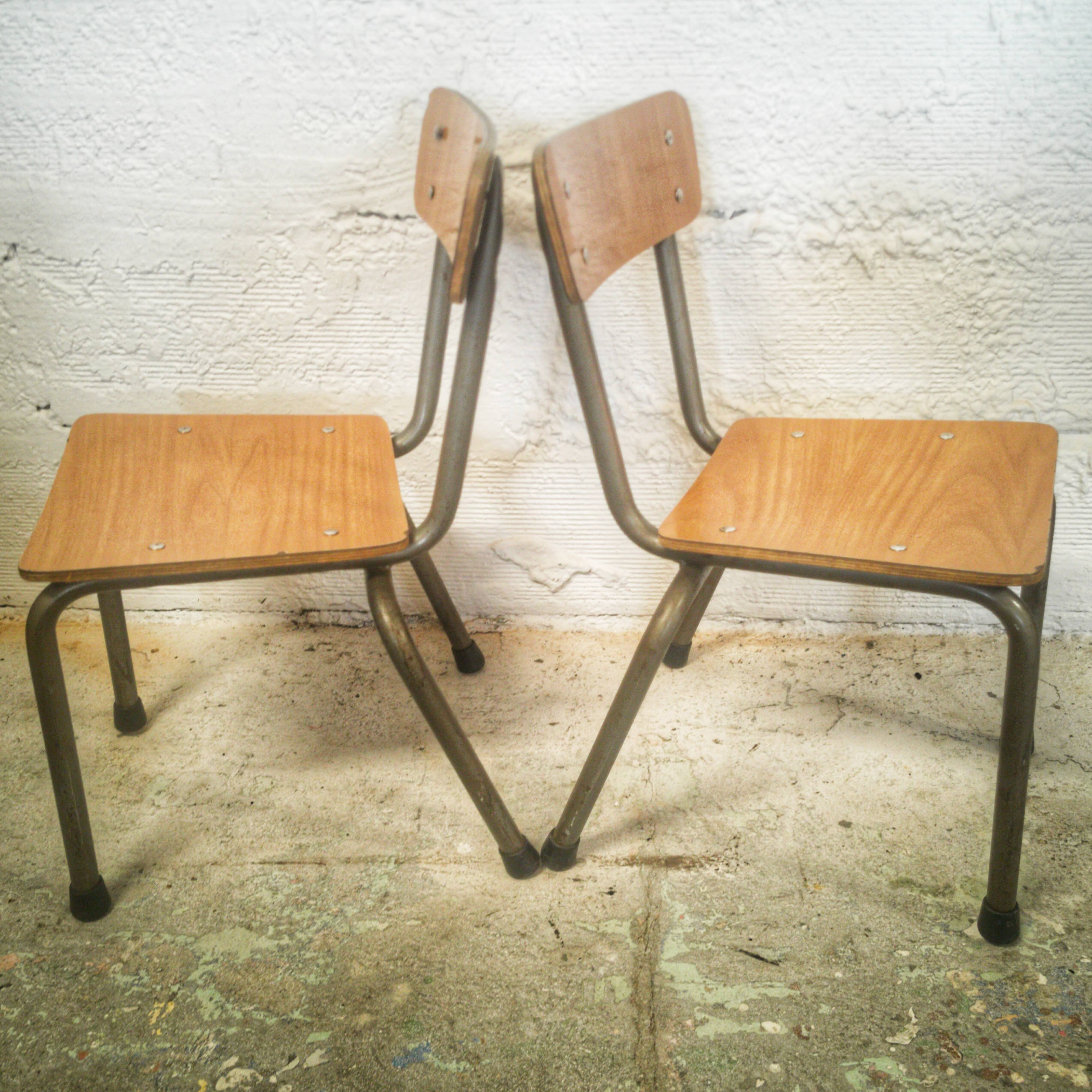 Pair of vintage children's chairs in formica