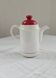 White and red Royal Tudor porcelain coffee pot