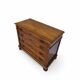 Antique walnut commode with bronze handles in the shape of a lion's mask,