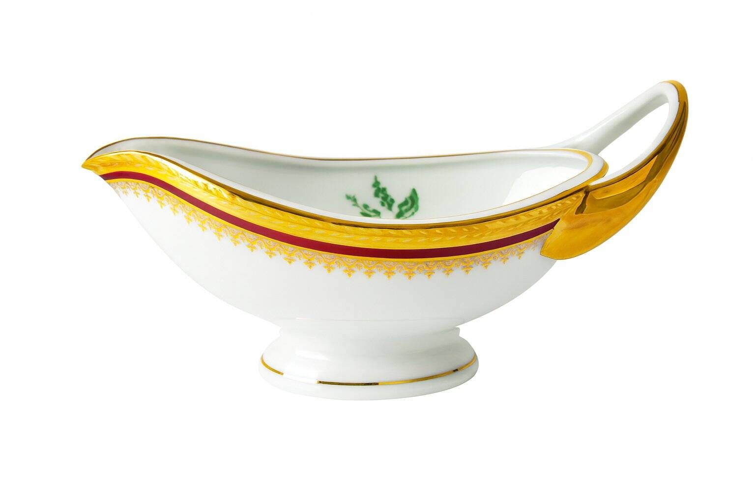 Porcelain plates and fish decoration sauce boat from Limoges, 1980s, set of 13.