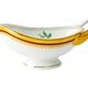 Porcelain plates and fish decoration sauce boat from Limoges, 1980s, set of 13.
