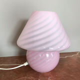 Pink 1950s Murano glass bedside lamp