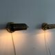 Pair of brass wall lights from the mid-century by N Leuchten, 1960s, Germany.