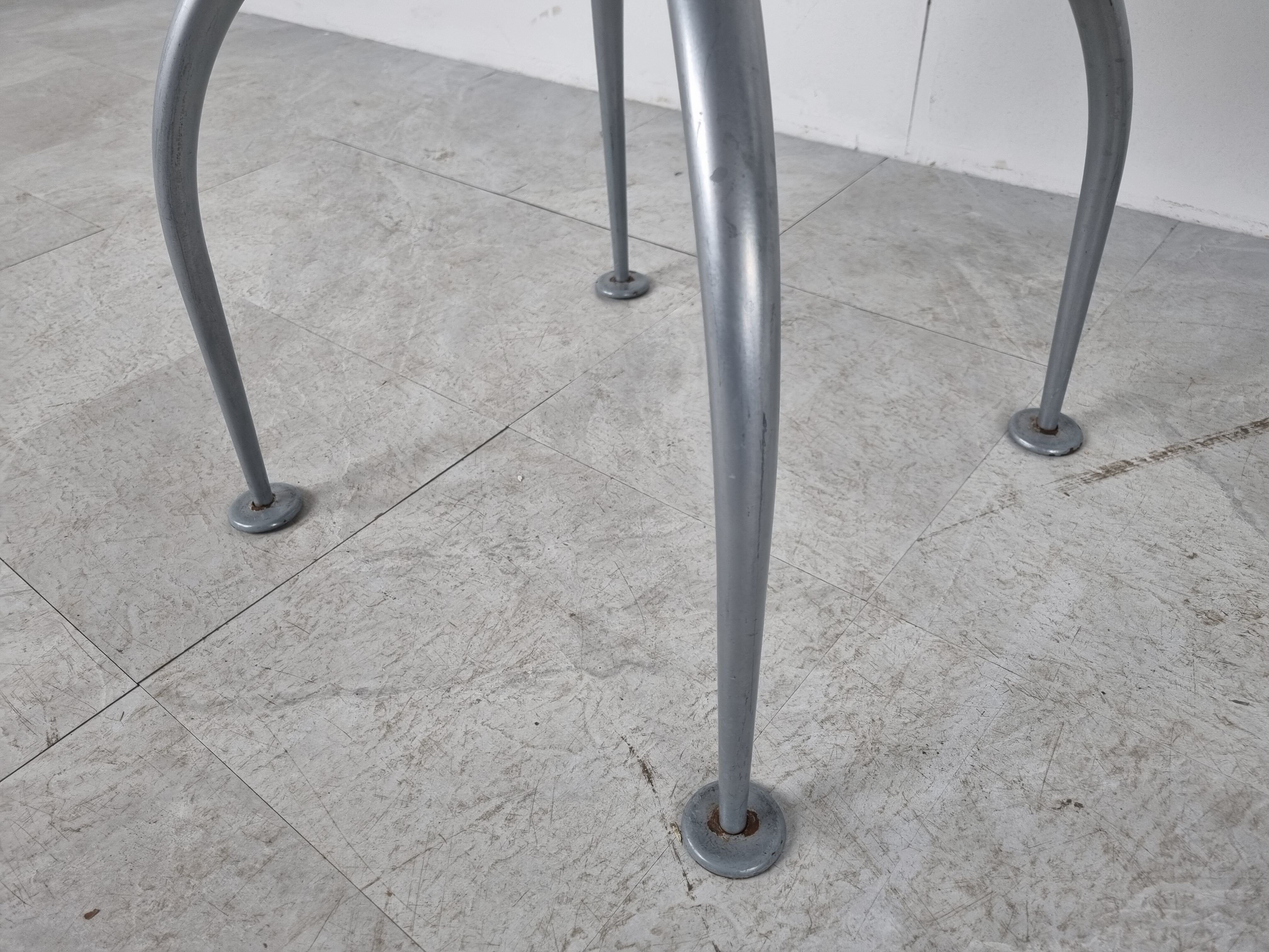 Post modern metal dining chairs, 1990s