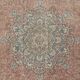 Vintage Handmade Wool Area Rug. One of a kind Turkish Carpet with Medallion Design