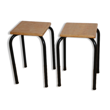 2 square stools 450mm