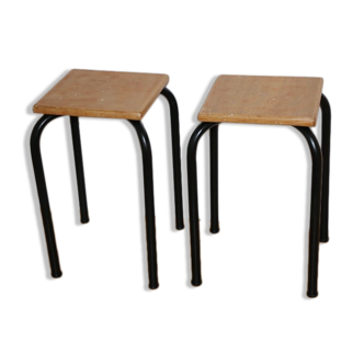 2 square stools 450mm