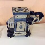 Blue ceramic elephant