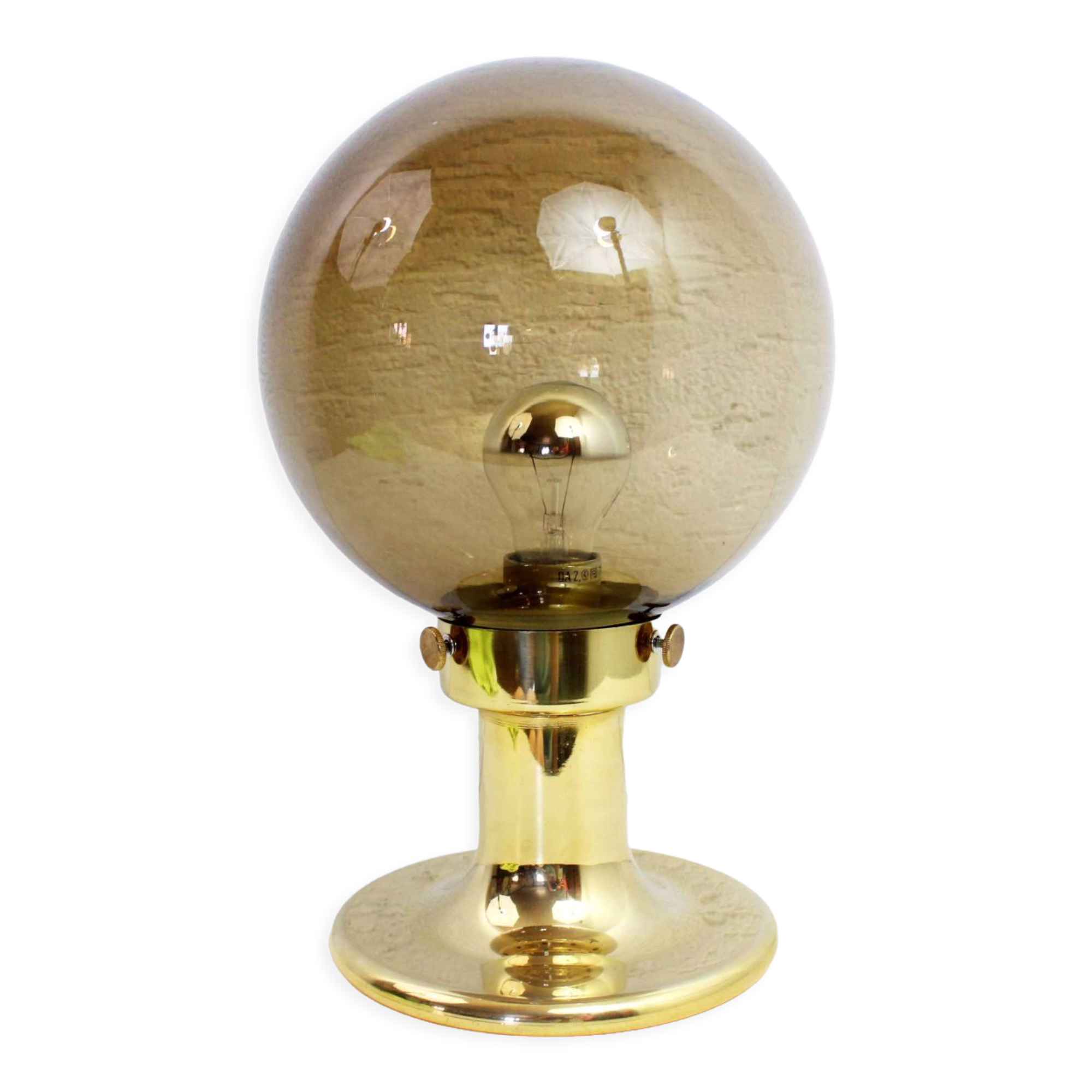 Table lamp vintage smoked glass