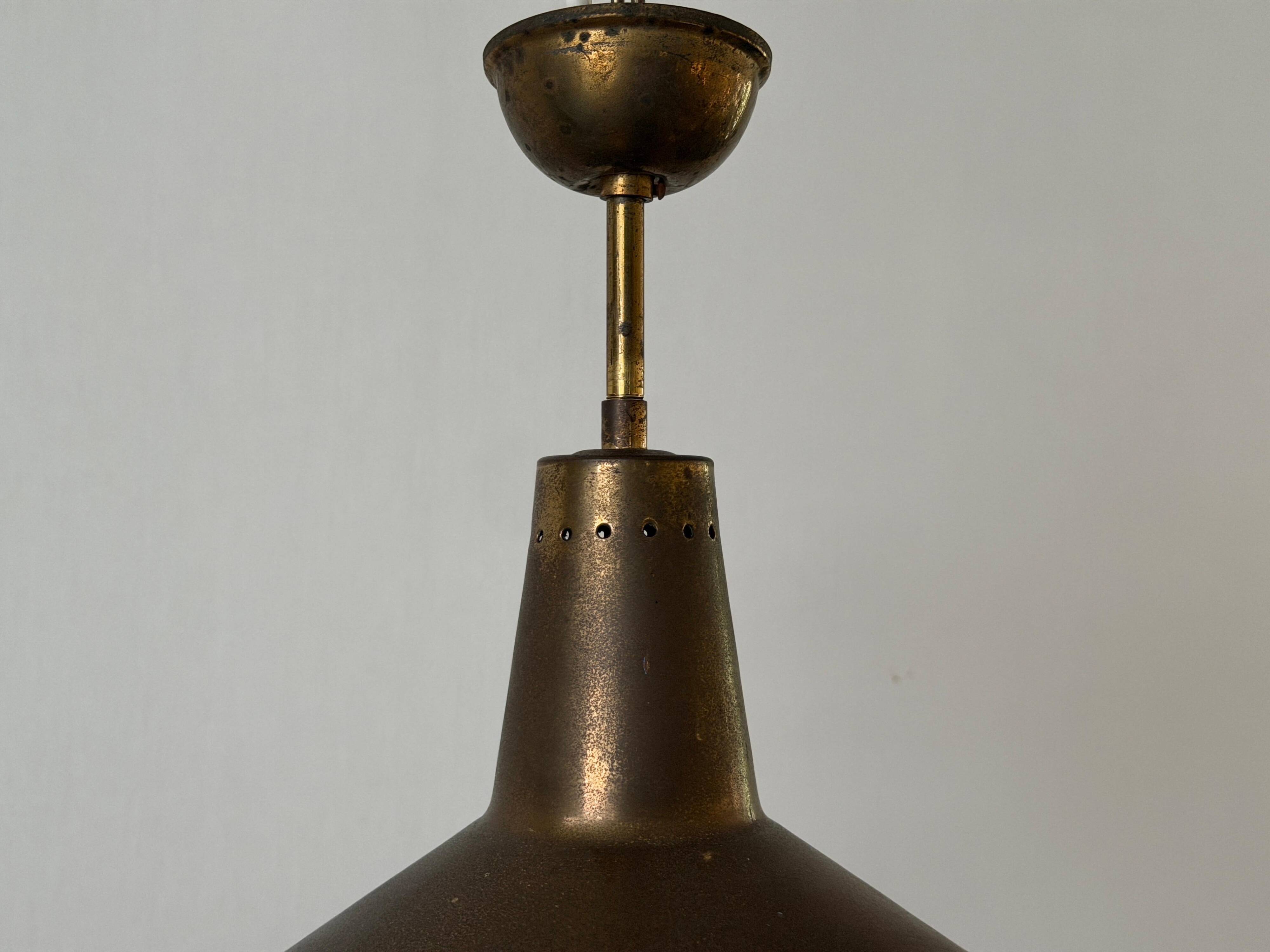 Modern brass ceiling light from the mid-century, 1950s, Italy.