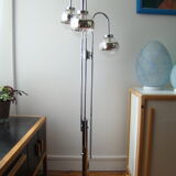 Lampadaire vintage 3 globes argentes