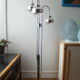 VINTAGE FLOOR LAMP 3 SILVER GLOBES