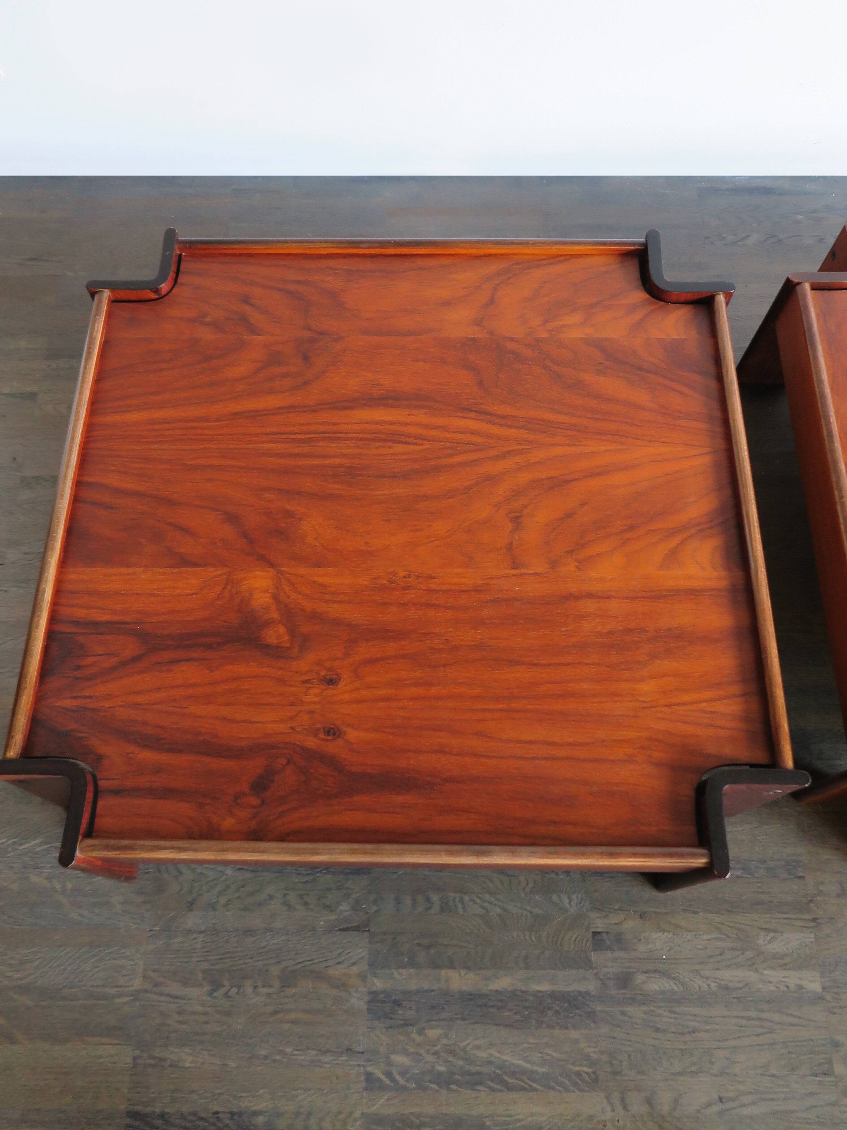 Italian rosewood coffe tables Zelda model design Sergio Asti for Poltronova, 1962