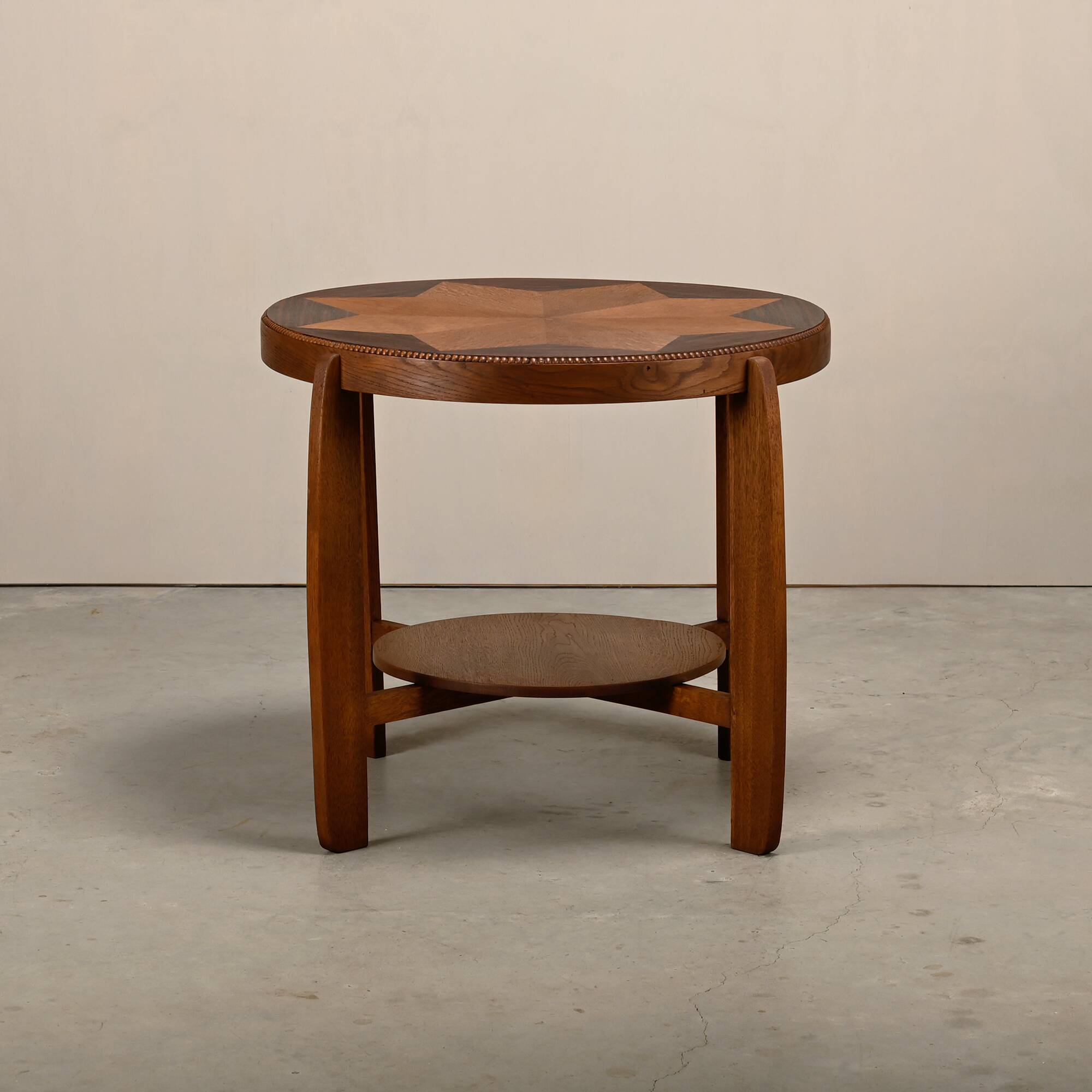 Dutch Art Deco Amsterdam School side table in Oak with star