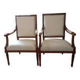 Pair of Louis XVI style armchairs