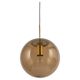 Large smoked glass ball pendant by Limburg with brass, Germany, 1970s.