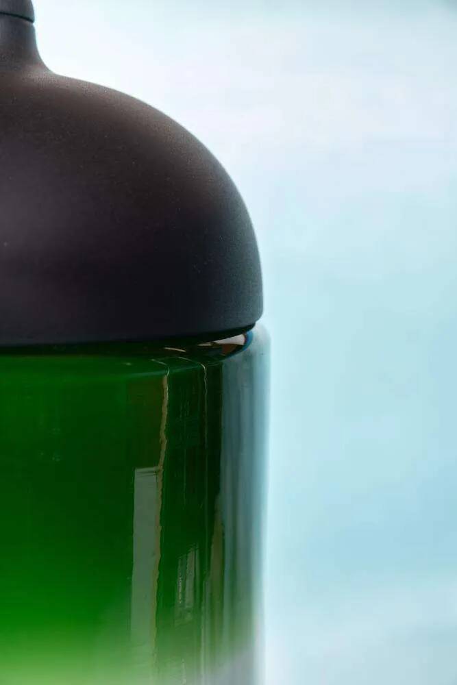 Minimalist glass pendant light Peil & Putzler from the space age
