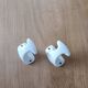 Pair of vintage porcelain coat hooks
