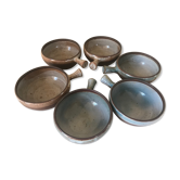 Lot de 6 coupes vintage grès par Roger Jacques