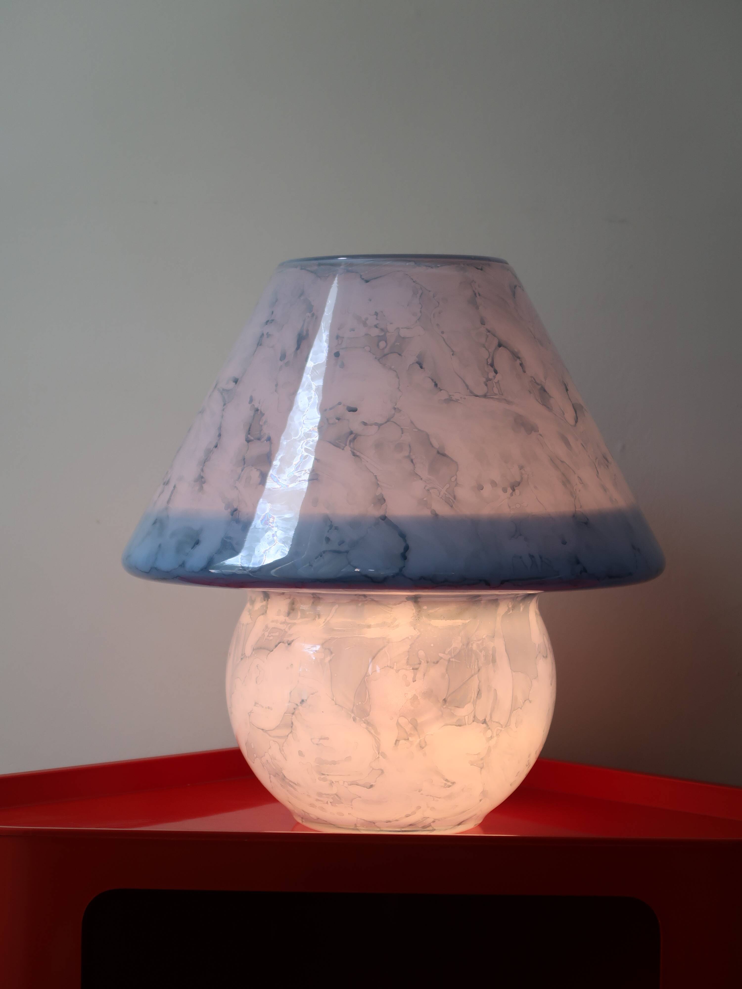 Blue glass mushroom lamp 70 80