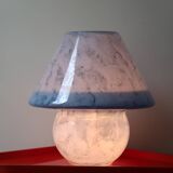 Lampe champignon verre bleu 70 80