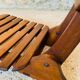 Pair of vintage folding chairs with slats, 1950-1960