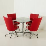 Erik Jørgensen “Partner” chairs by J. Foersom & P. Hiort-Lorenzen, set of 4, Denmark, 1970s