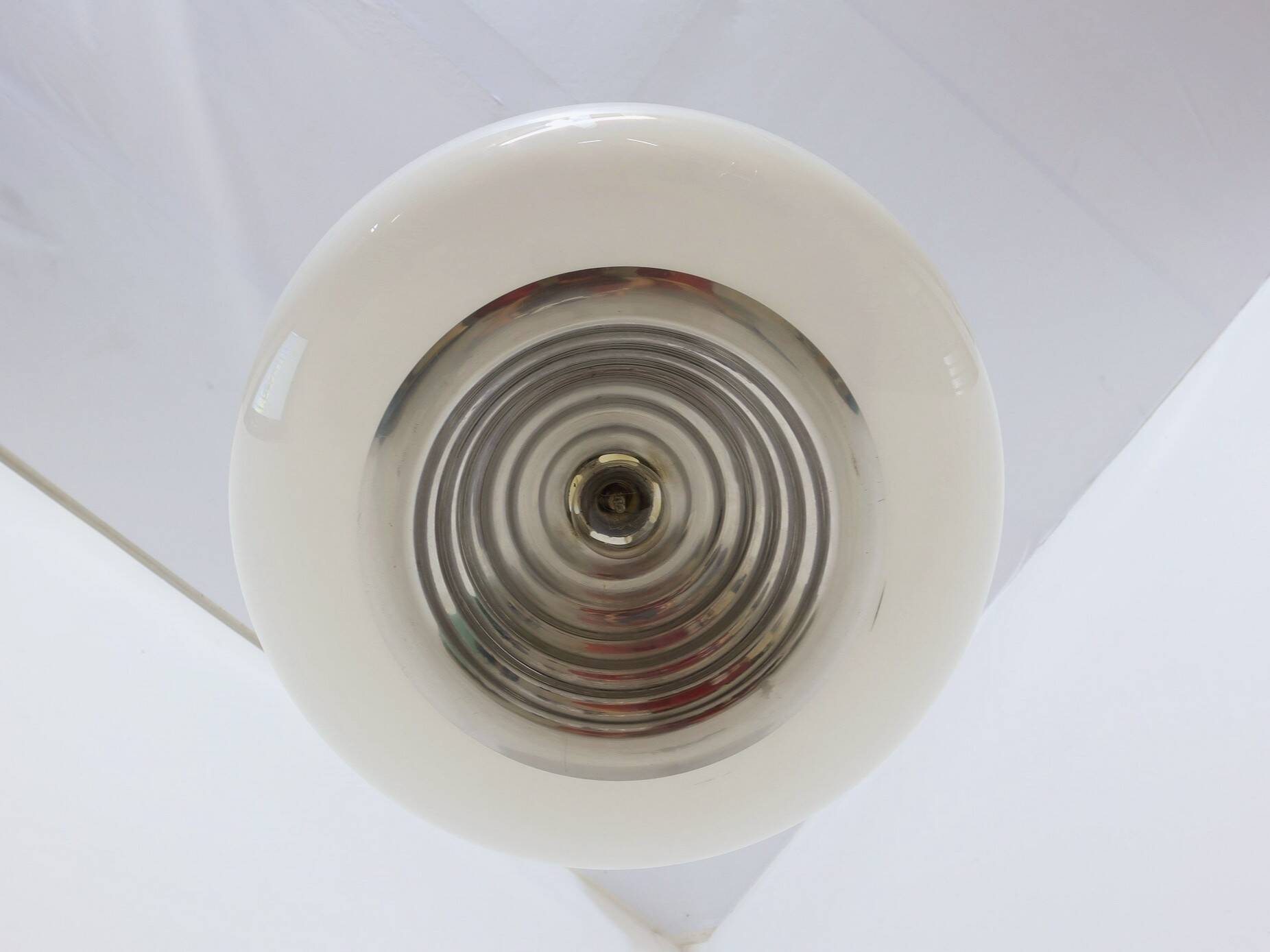 Vintage Black & White pendant glass lamp, Flos 1965