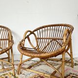 Pair of vintage rattan armchairs