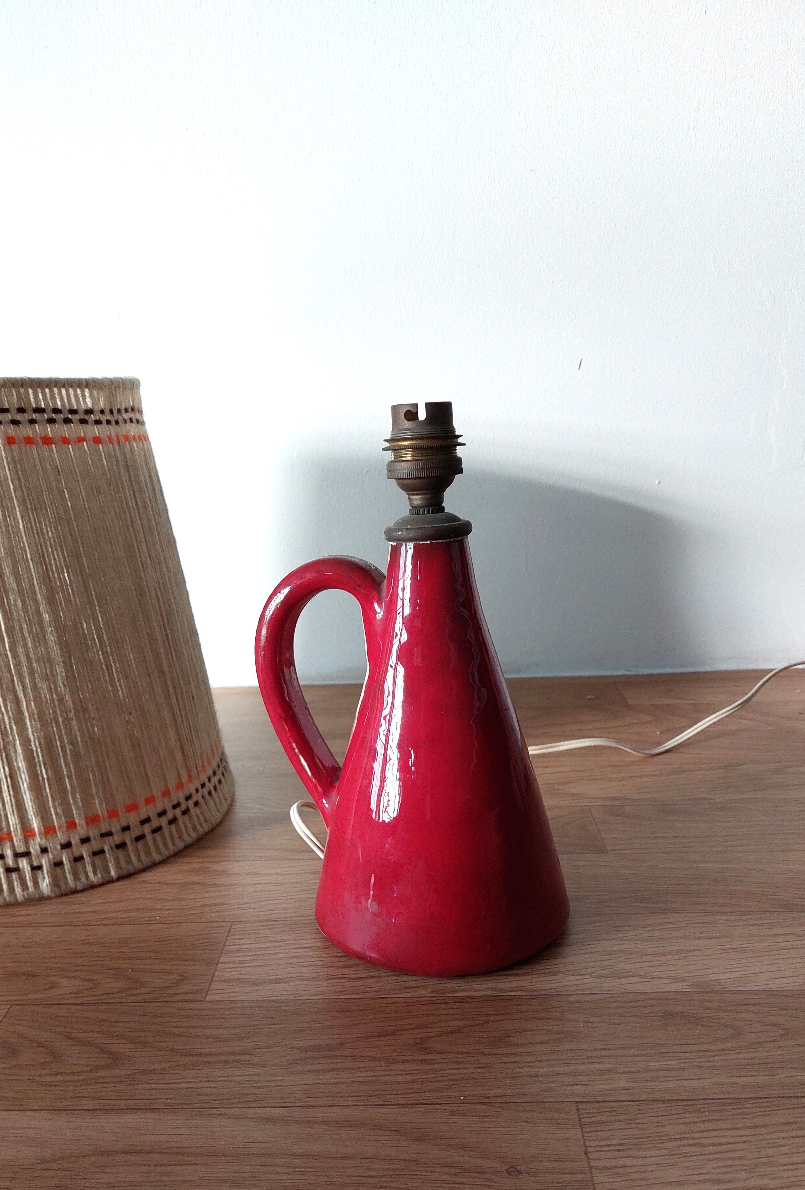 Red ceramic lamp 1950/1960.