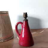 Red ceramic lamp 1950/1960.