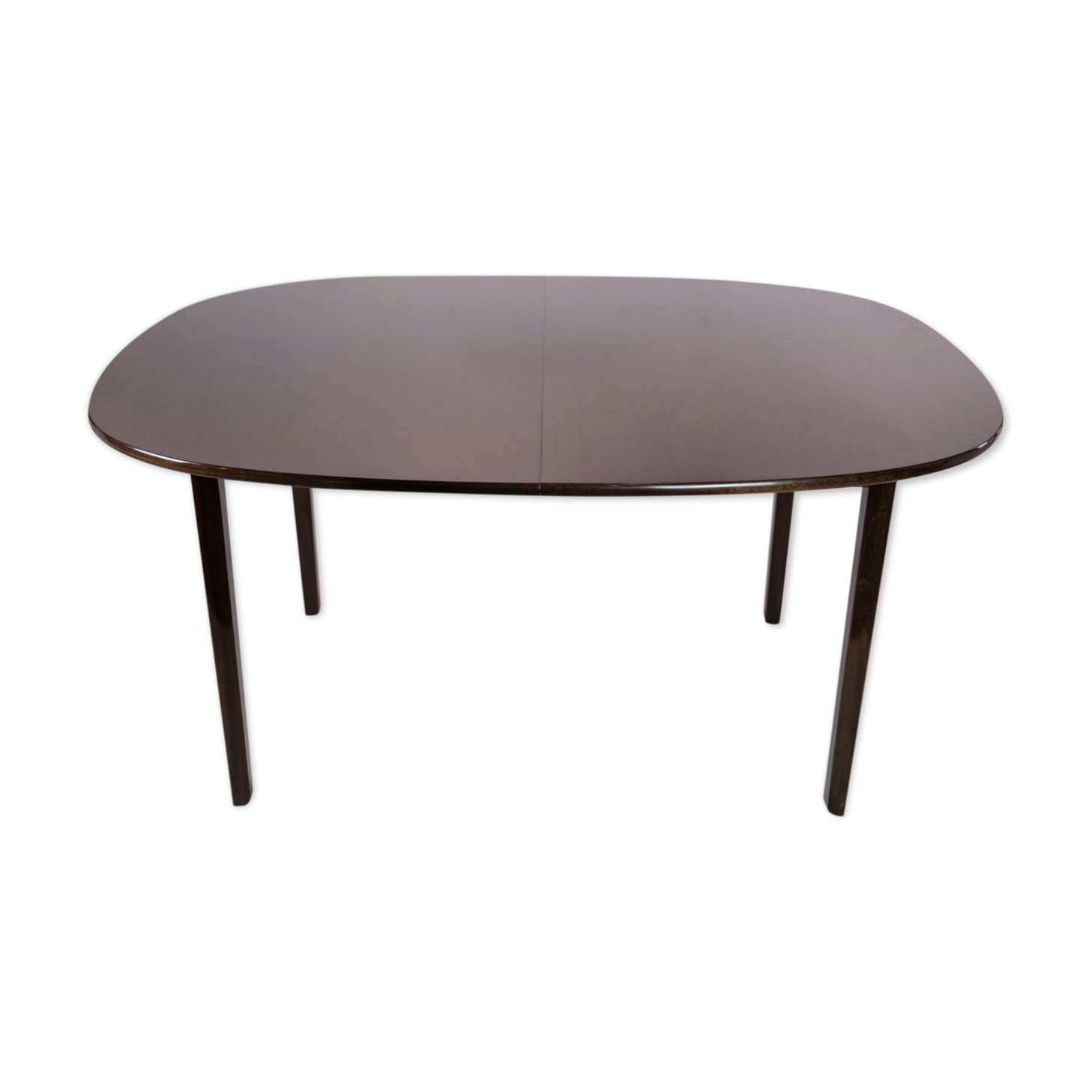 Table à manger en acajou foncé conçue par Ole Wancher fabriquée par P. Jeppesen