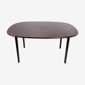 Dark Mahogany Dining Table Designed by Ole Wancher Made by P. Jeppesen