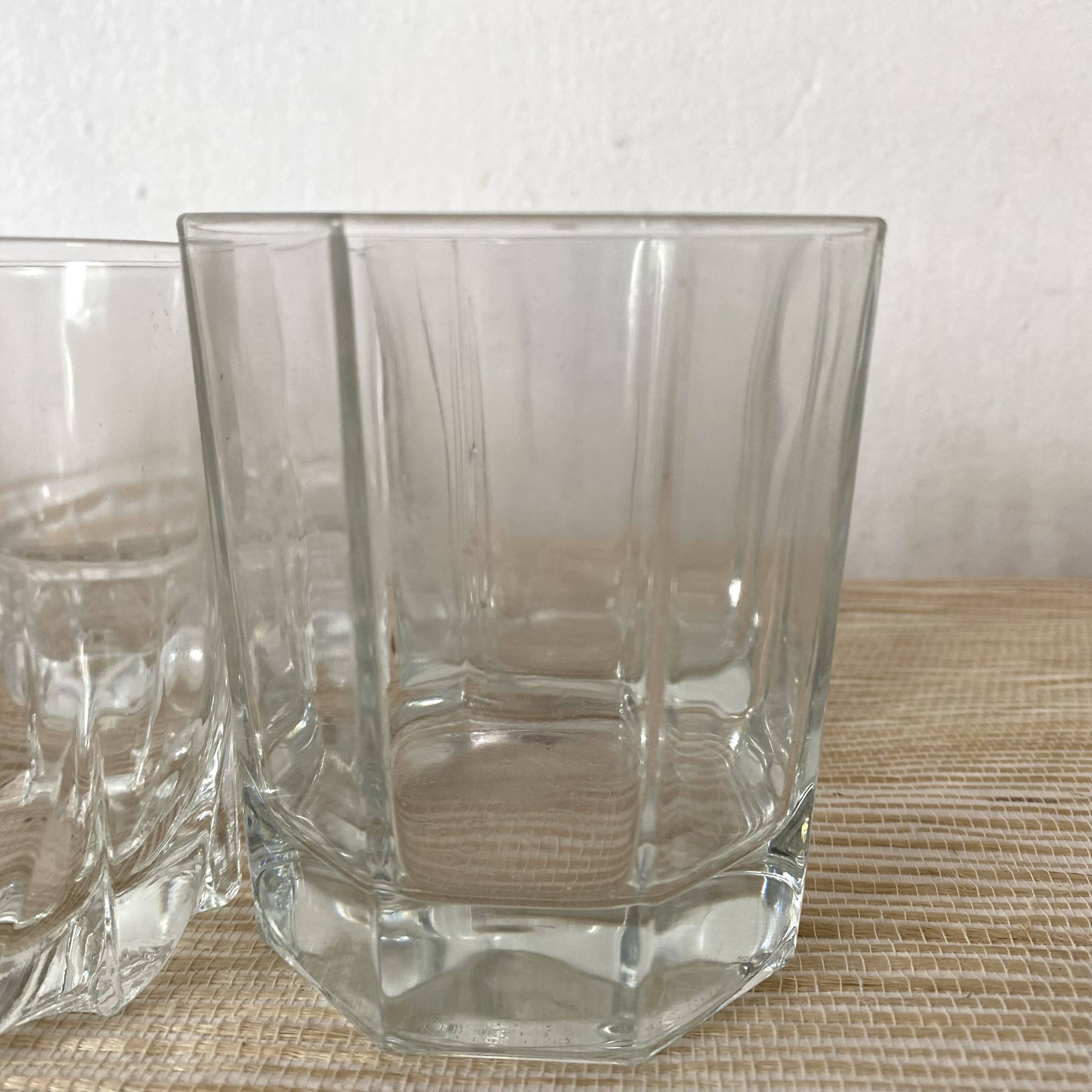 Whiskey glasses, mismatched water glasses