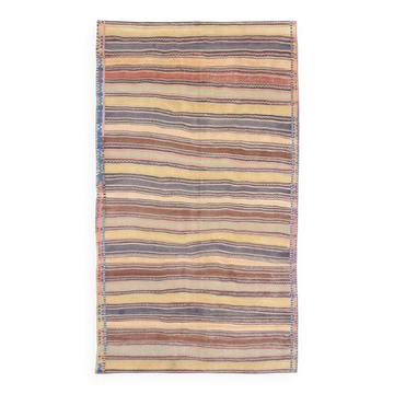 5x9 Kilim Colorful Striped Wool Kilim Rug, 152x271Cm