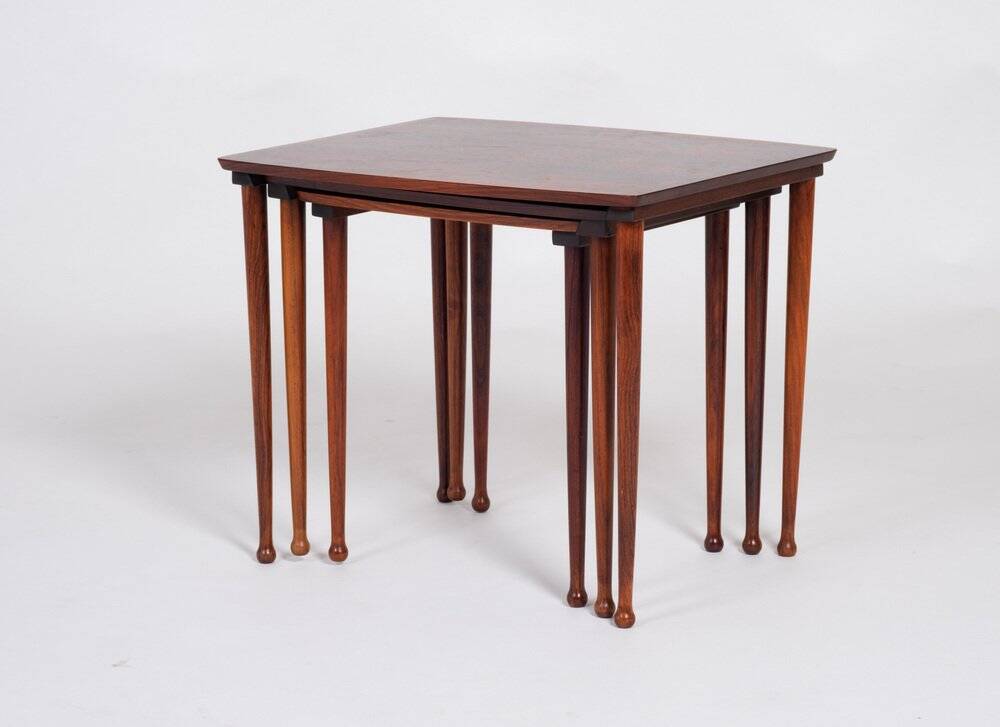 Nest Tables in Rosewood by Møbel Intarsia, Denmark, 1960s, Set of 3