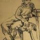 Charcoal on paper by Bernardin or Barnadouin Garçon à la gavroche