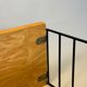 Floating wall shelf in oak veneer and black metal, 1960s