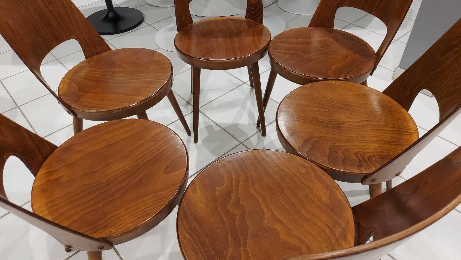 Set of 6 Baumann Bistrot chairs, Mondor model, vintage 1970