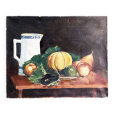 1900 painting "The fruit table" signed Fastet