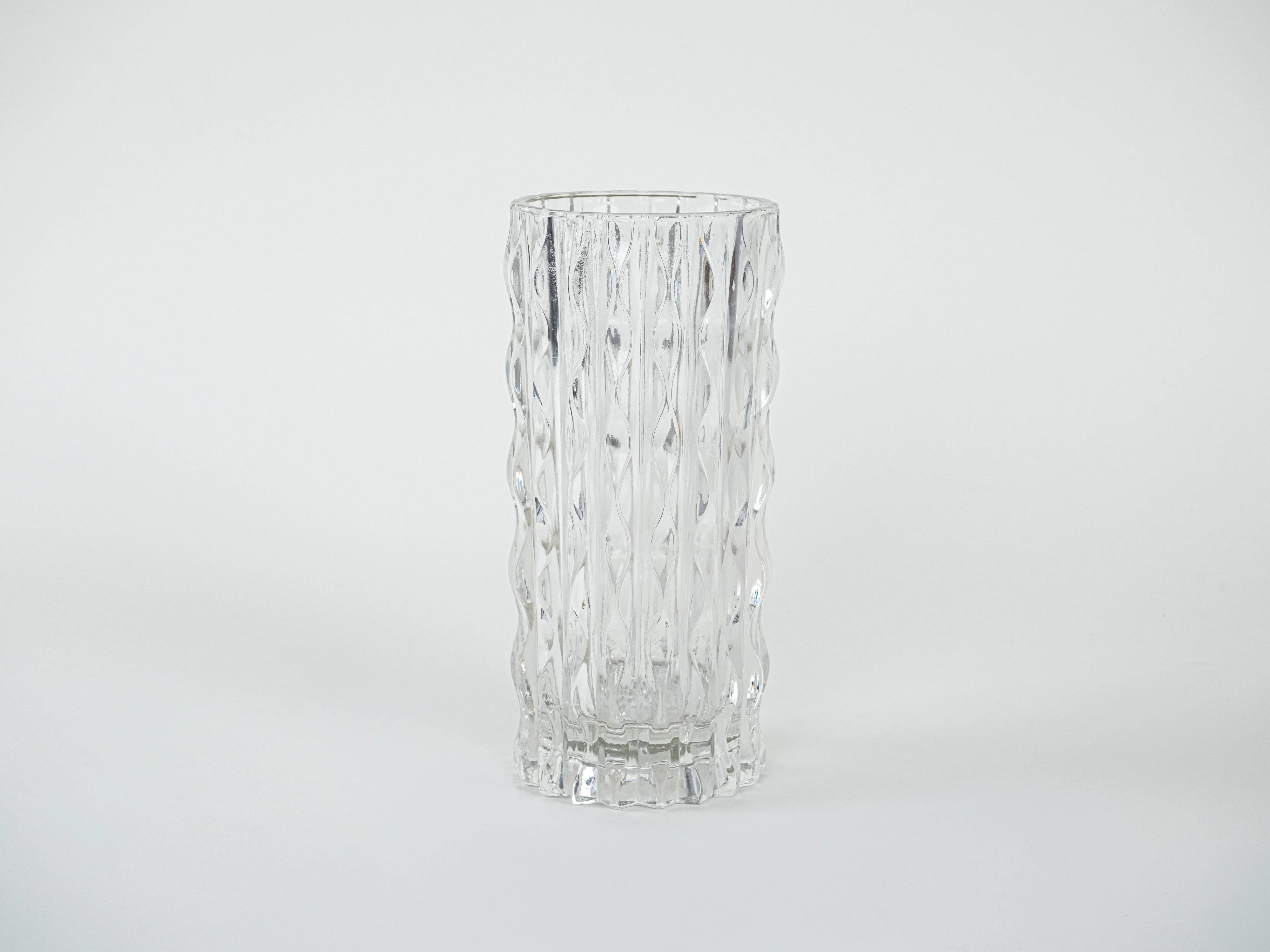 Crystal vase, Italian design, 1960s, manufactured in Italy