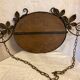 Miroir ovale murale art nouveau fer forgé 69x35cm
